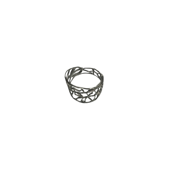 Abstract Black Metal Ring - Picture 3 of 6